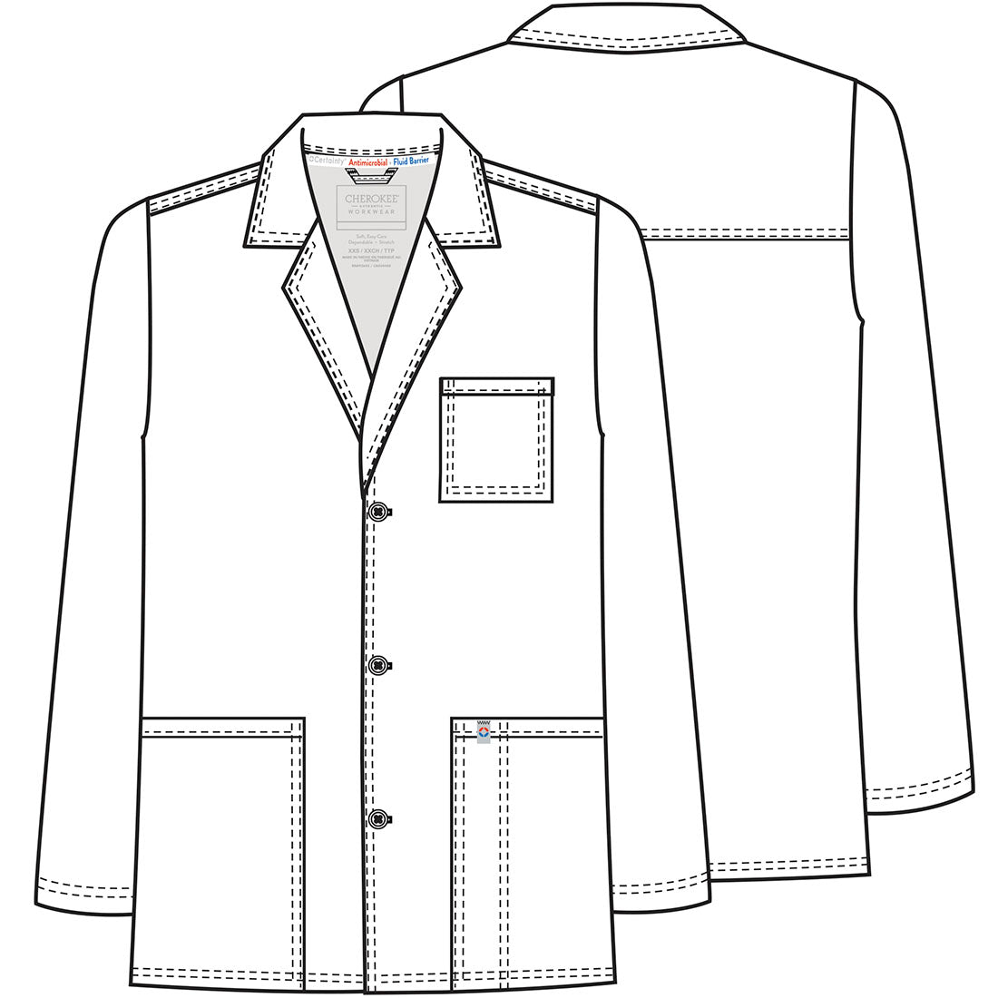 Cherokee Consultation Lab Coat Men's 32" WW400AB